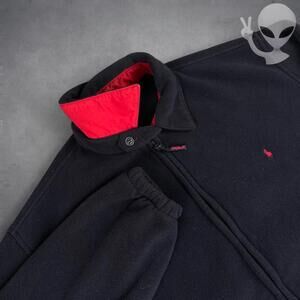 Polo Ralph Lauren XL Fleece Jacket Navy Harrington Golf vtg